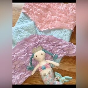 Mermaid Tail Blanket by Lush and Stuffed Mermaid Plush. Mermaid Fin Throw.